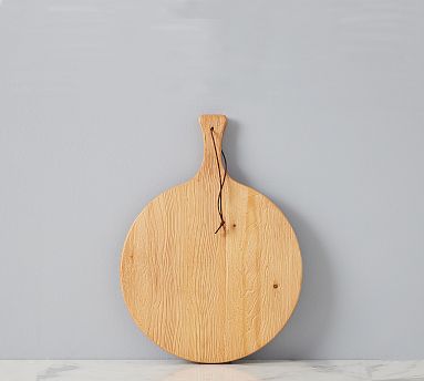 Mustard and raw painted round wooden board