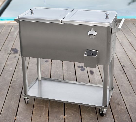 Permasteel Stainless Steel StandUp Cooler with Bottle Opener Pottery