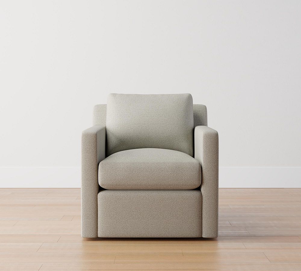 Square arm best sale swivel chair