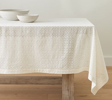 White eyelet best sale tablecloth