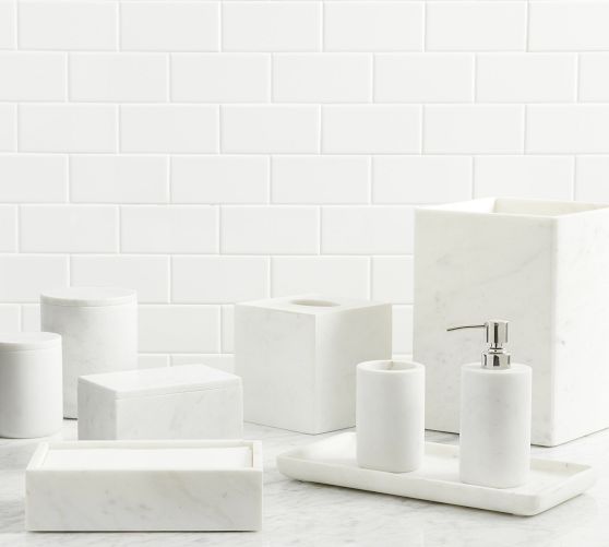 Frost Marble Bathroom Accessories Set | Pottery Barn