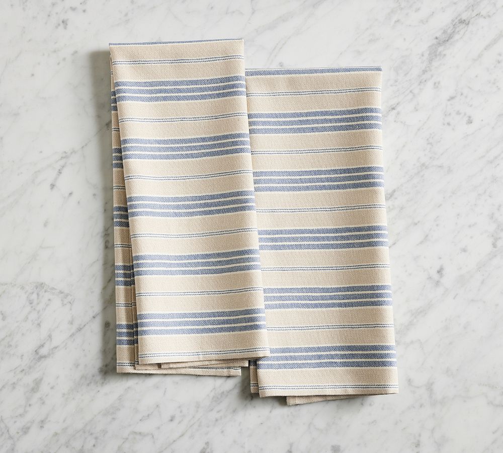 Colette Stripe Cotton/Linen Tea Towels Set of 2 Pottery Barn