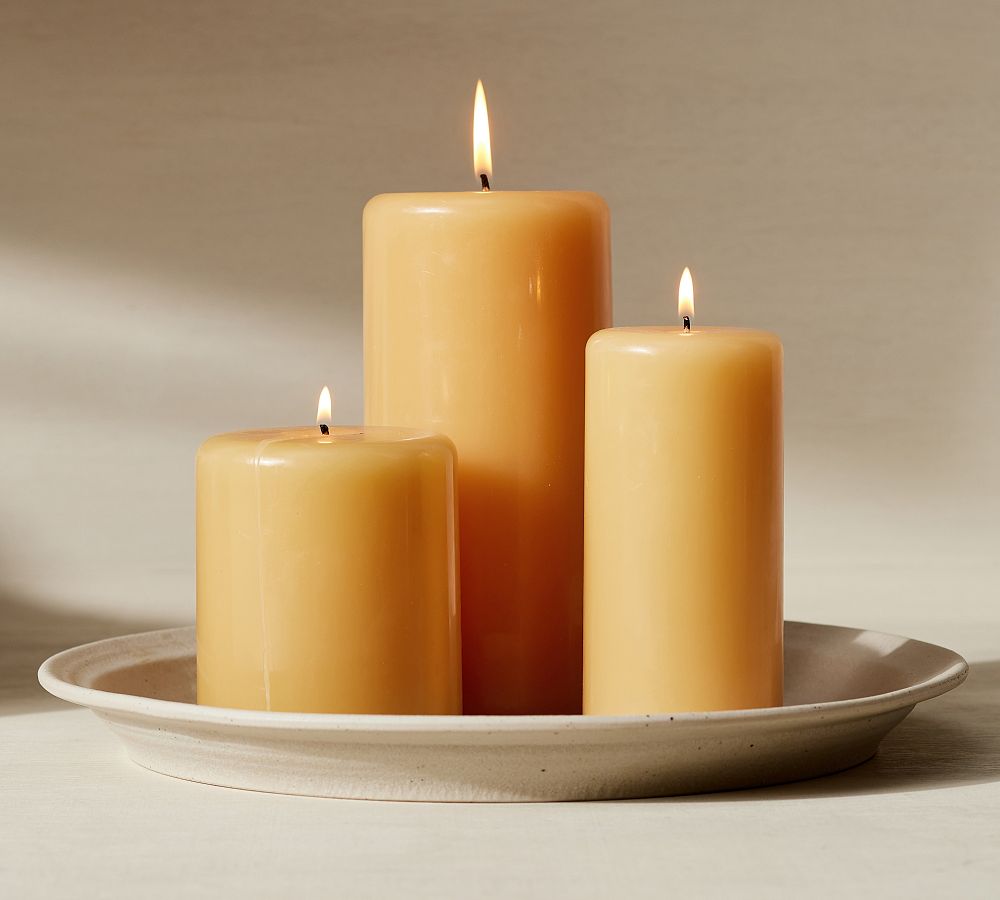 Modern Curved Pillar Candles Pottery Barn