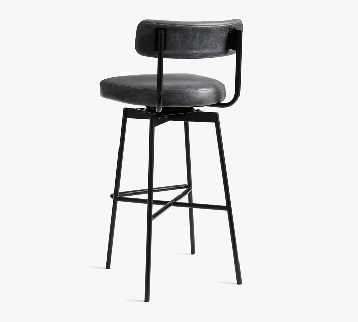 BRIDGELAND Pneumatic Swivel Metal Bar Stool with Low Back Support 91017 -  The Home Depot