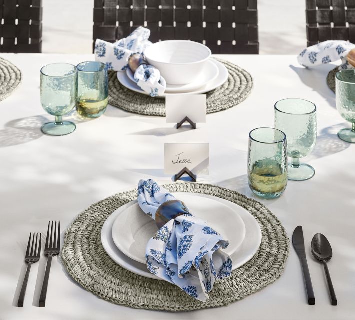 Blue & White Block Print Napkins (Set of 4) — Grace Home Decor