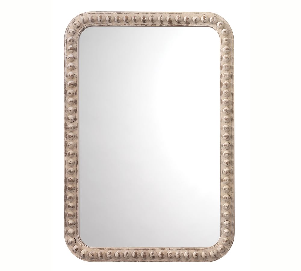 Audrey Beaded Rectangle Wall Mirror, 26&quot; x 38&quot;