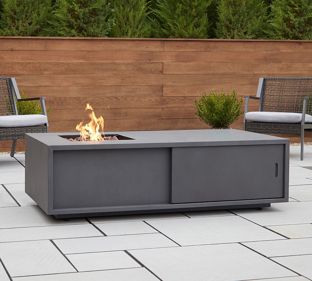 Vinny 60" Rectangular Propane Fire Table with Conversion Kit Pottery Barn