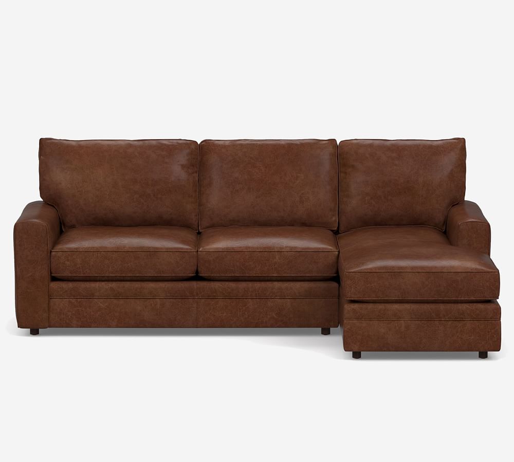 Pearce Square Arm Leather Chaise Sectional