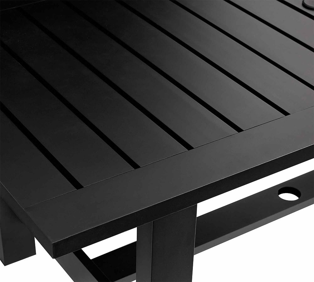 Malibu Metal Extending Black Dining Table + Chair Dining Set