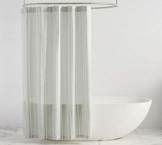 Beckett Textured Striped Shower Curtain Pottery Barn