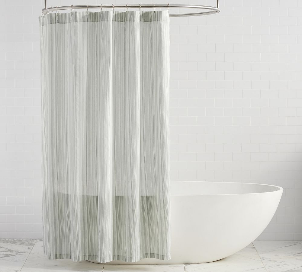 Beckett Textured Striped Shower Curtain Pottery Barn