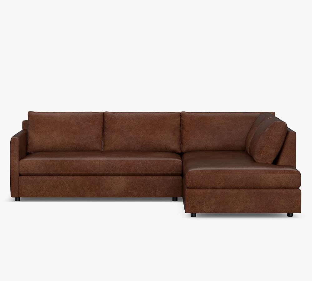 Pacifica Leather Return Bumper Sectional