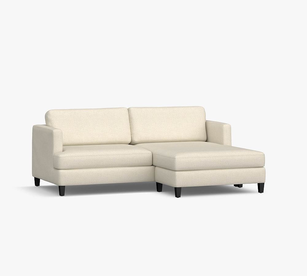 Ember Upholstered Sofa with Reversible Chaise Sectional Pottery Barn