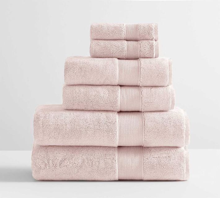 Organic Towel Sets in Seashell Pink, Towel Collection