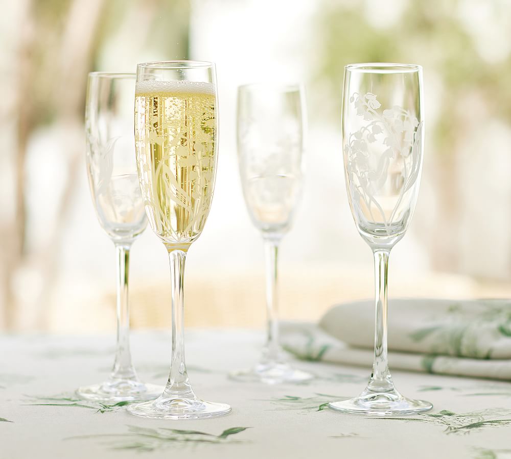 Set of 12 Crystal Champagne Flutes Glasses
