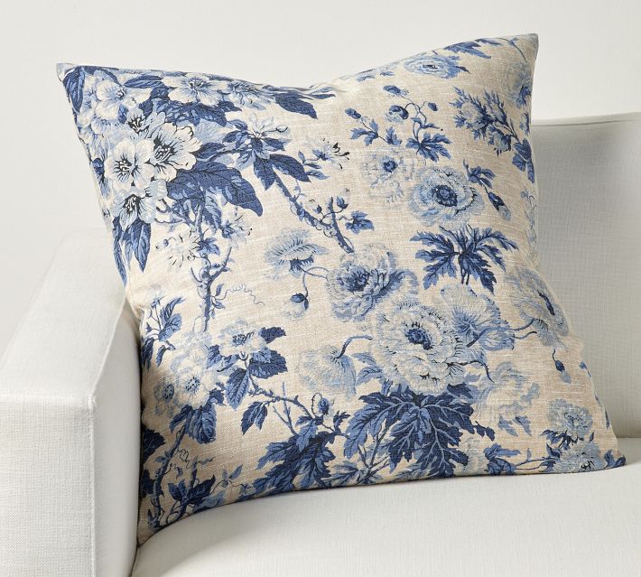 Blue shop floral pillows