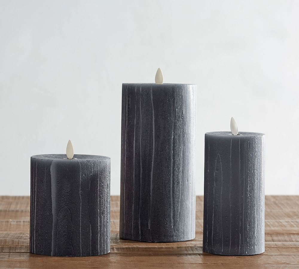 Premium Flicker Flameless Wax Candles Dark Gray Pottery Barn 