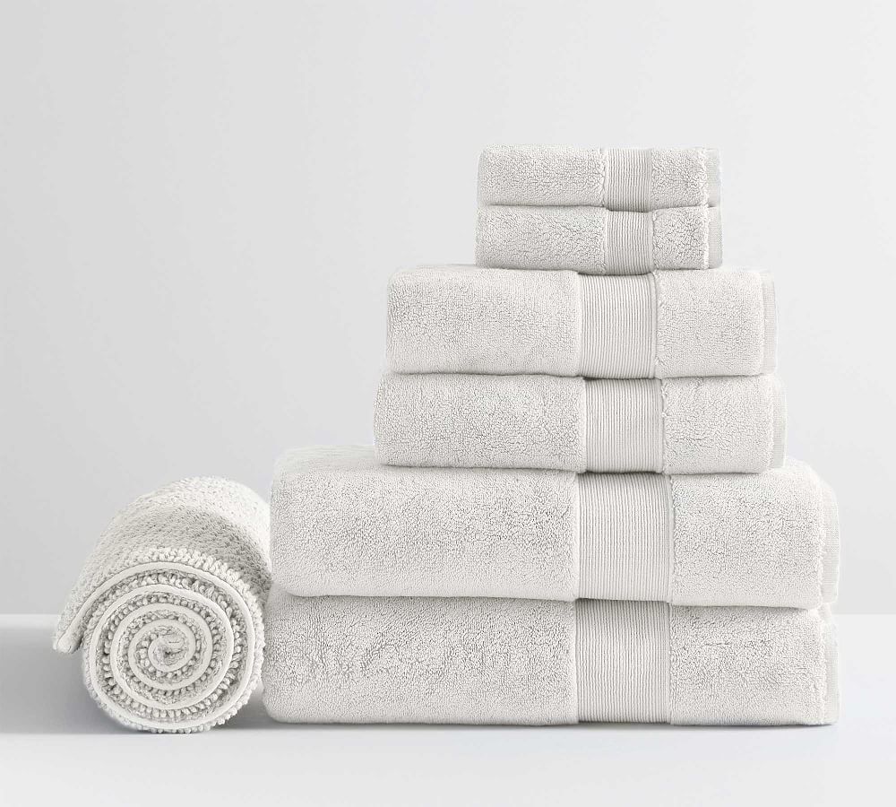 Morgan 6pc Washcloth Set | White | One Size | Bath Towels Washcloths