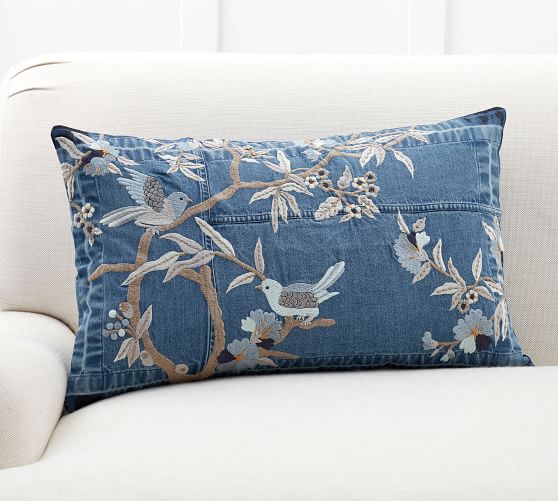 Denim throw pillow covers cheap