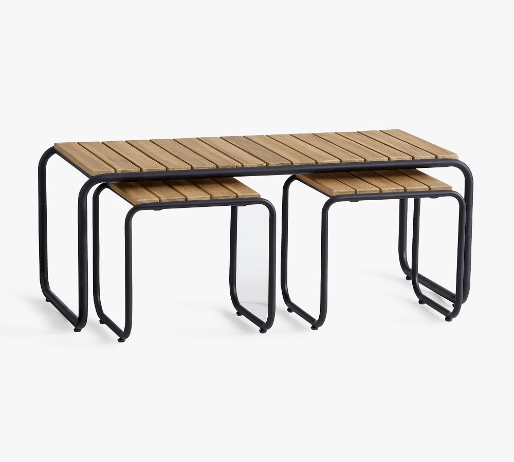 Tulum Acacia Coffee & Nesting Outdoor Accent Tables