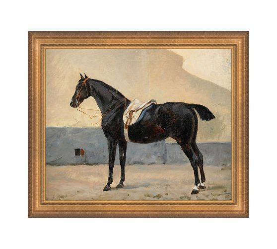 Elegant Midnight Horse Canvas Wall Art Pottery Barn