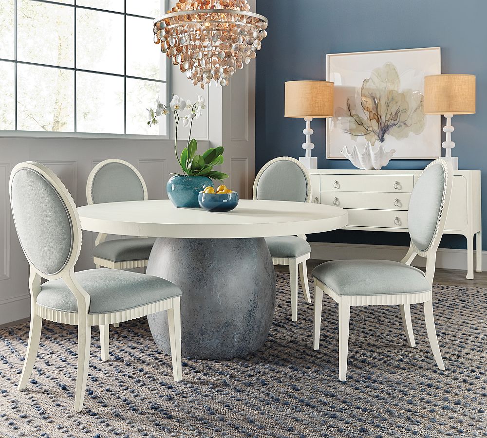 Delvy Round Pedestal Dining Table | Pottery Barn