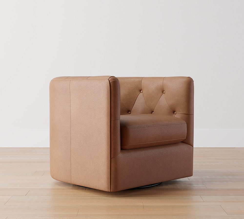 Tufted barrel swivel discount chair