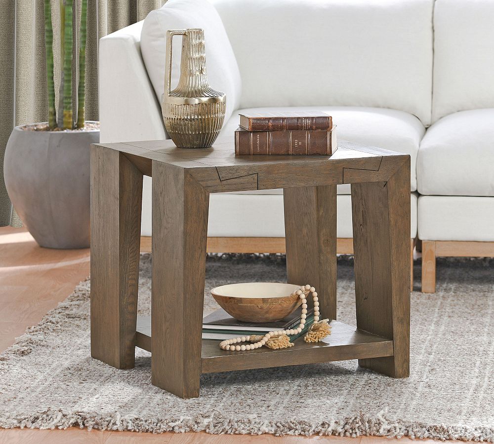 Travis Reclaimed Wood End Table (24") Pottery Barn