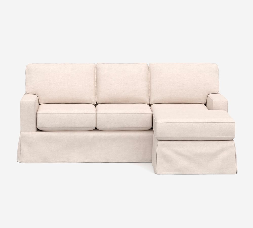 Buchanan Square Arm Slipcovered Reversible Chaise Sectional