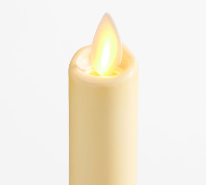 Premium Flickering Flameless Wax Taper Candle | Pottery Barn