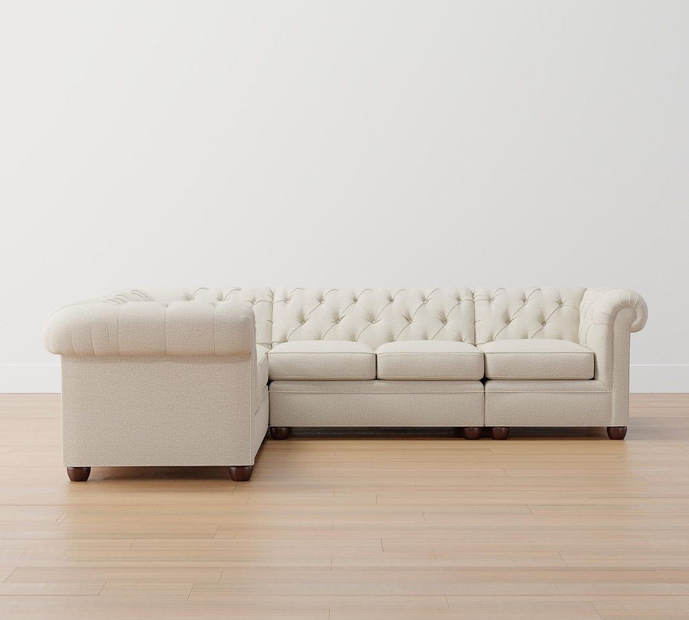Chesterfield Roll Arm 4-Piece Sectional (122&quot;)