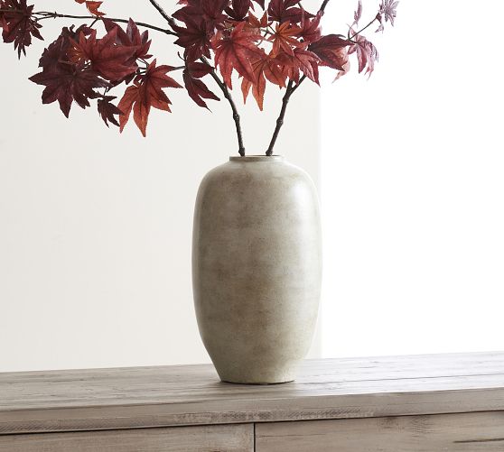 12 Distressed Ceramic Vase Natural Cream - Hearth & Hand™ With