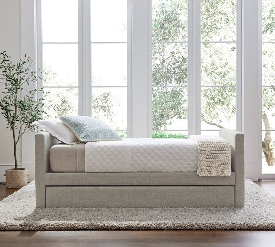 Elliot Upholstered Trundle Daybed Pottery Barn
