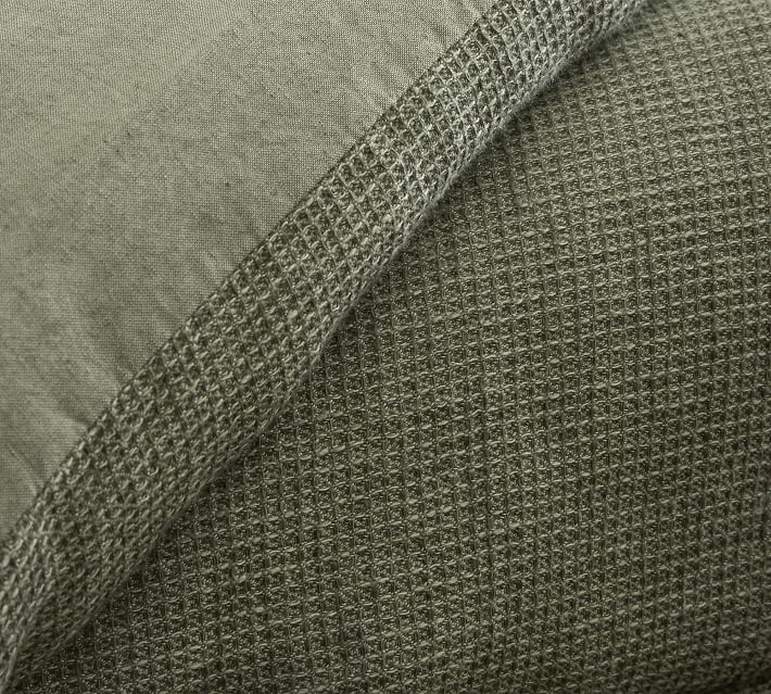 Sea Foam Linen Waffle Fabric - Coloured fabrics - LinenMe