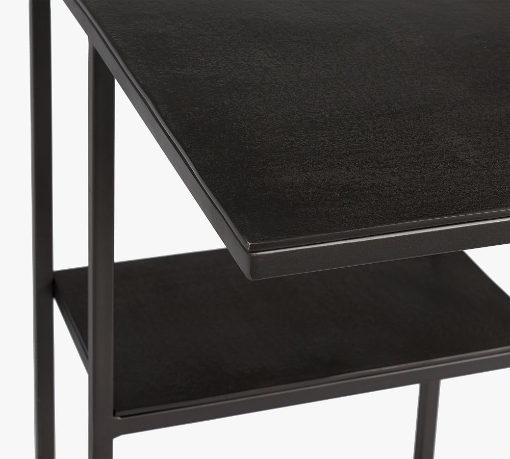 Duke Rectangular Metal C-Table with Shelf