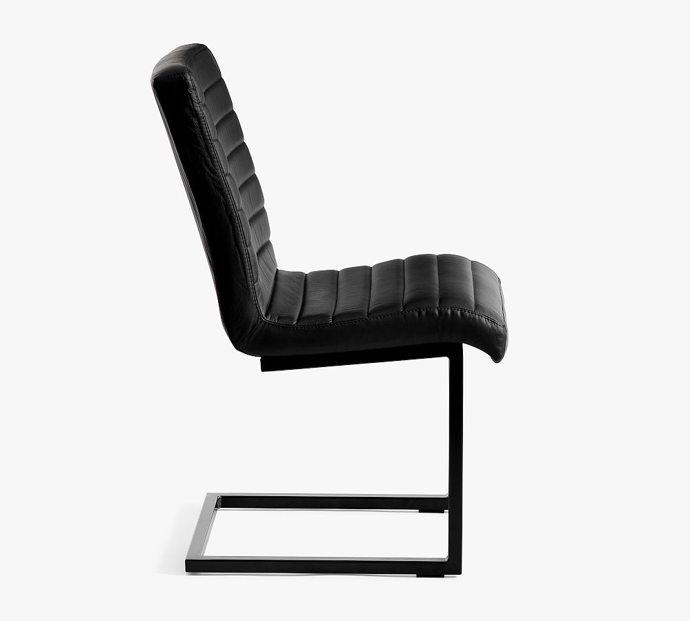 Sabina Armless Leather Desk Chair Pottery Barn