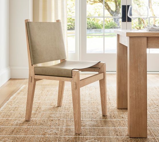 Leather sling store chair dining