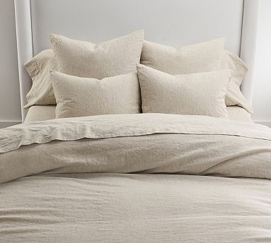 Organic European Linen Duvet Cover Set, Porse