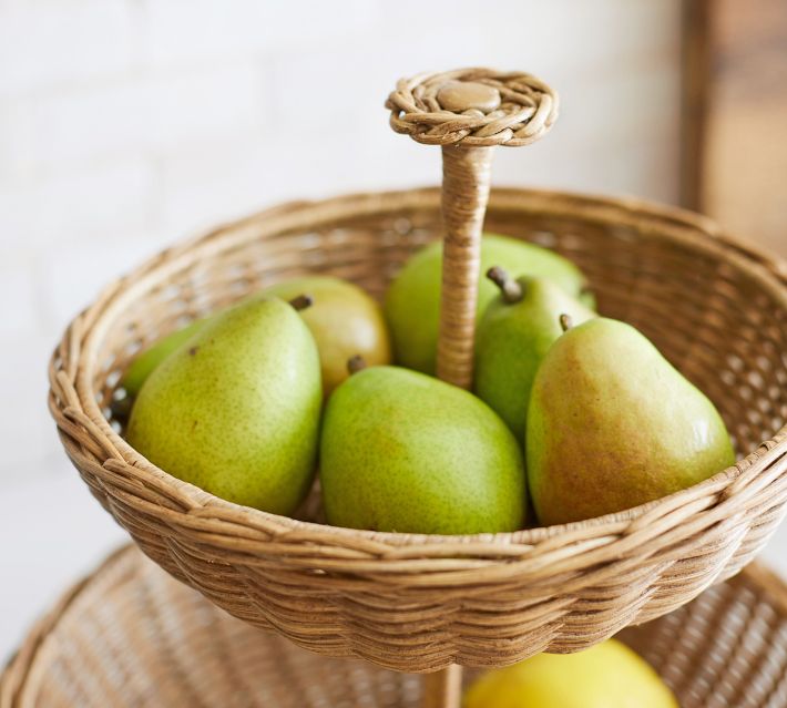 Fresh Pears Our Own Garden Wicker Basket Home Harvest Fresh Stock