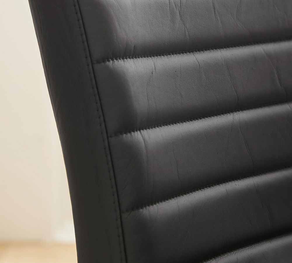 Sabina Leather Desk Chair, Black