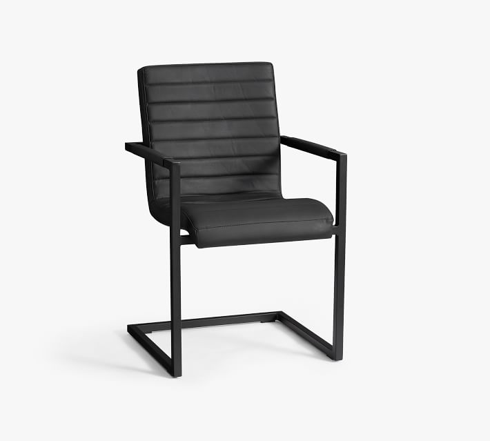 Sabina Leather Desk Chair, Black