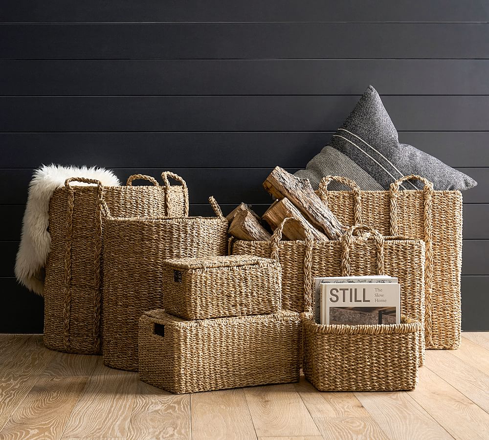 Small Wicker Baskets, Handwoven Baskets for Storage, Seagrass