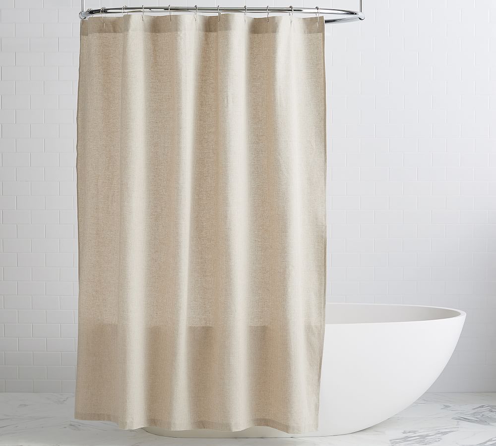 Rory Textured Stripe Cotton Shower Curtain