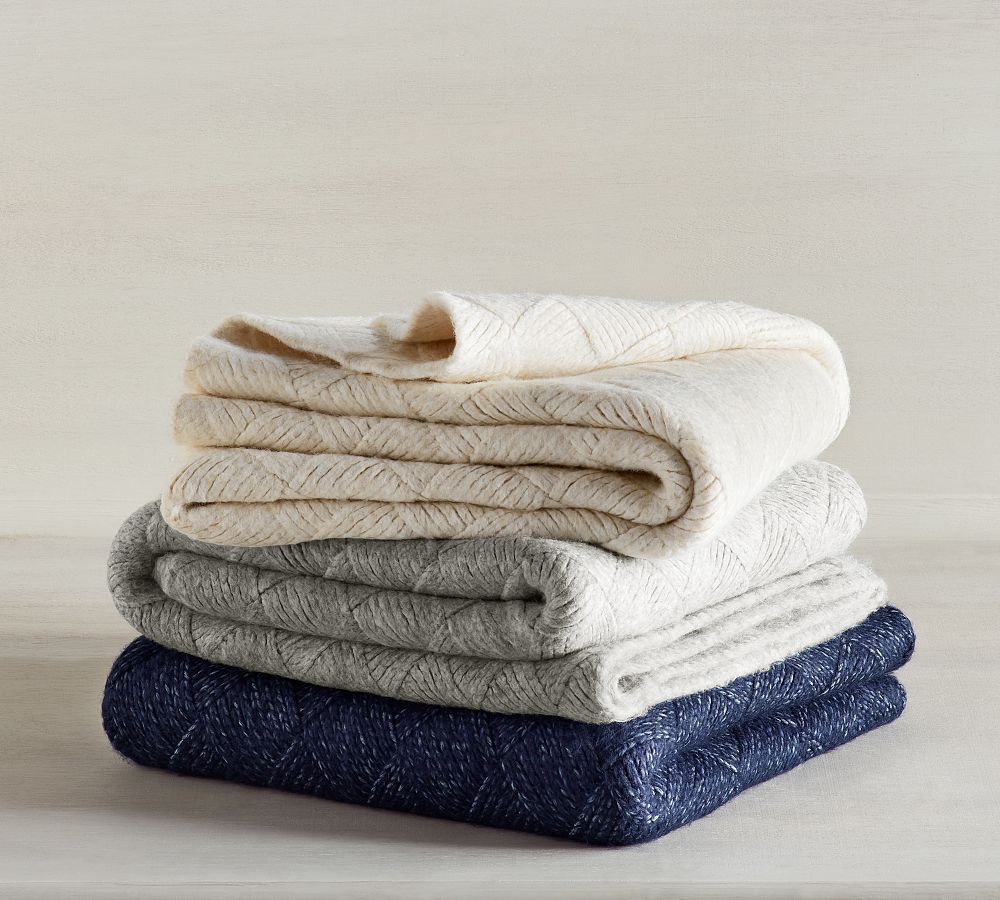 McCade Basketweave Throw Blanket Pottery Barn