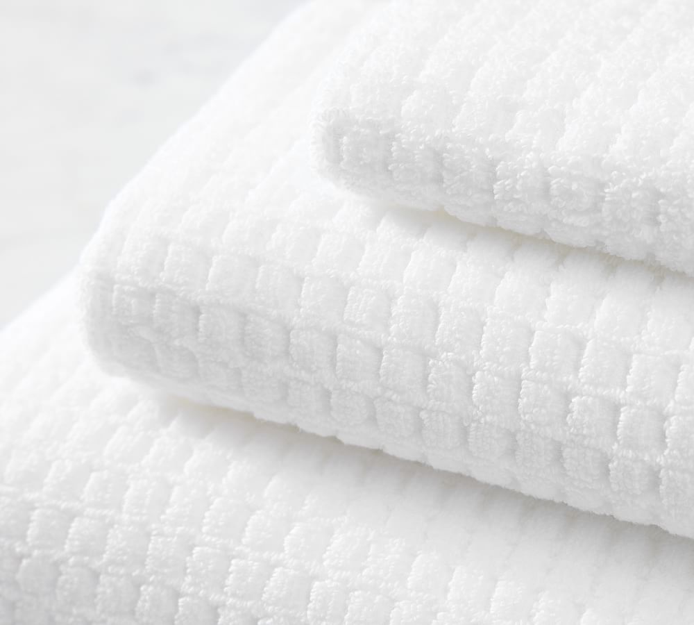 White Waffle Weave Towels Sets - 1 Bath, 1 Hand Towels
