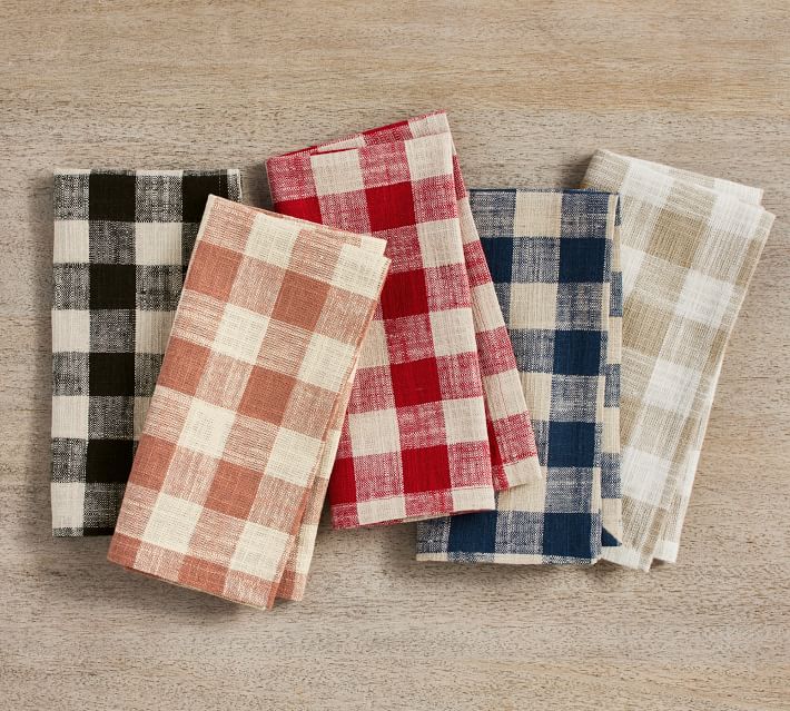 Cotton Table Napkins With Simple Plaid Design (Set of 4) - On Sale - Bed  Bath & Beyond - 32243598