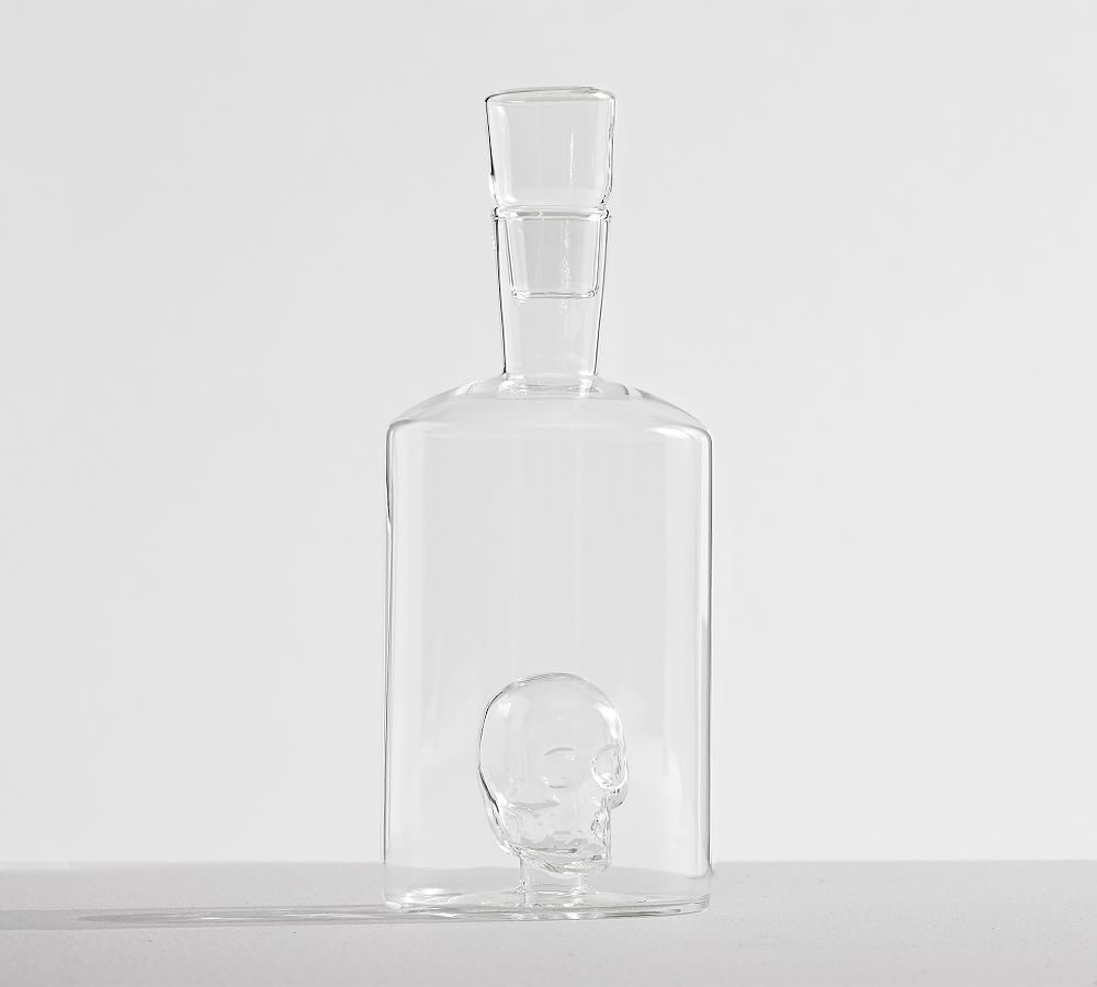 Glass Skull Liquor Decanter