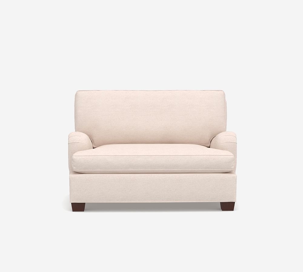 PB English Arm Upholstered Twin Sleeper Sofa with Memory Foam Mattress