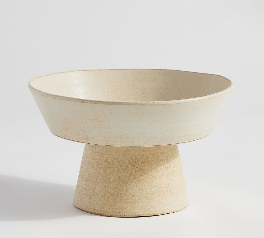 Larkin Reactive Glaze Stoneware Footed Serving Bowl