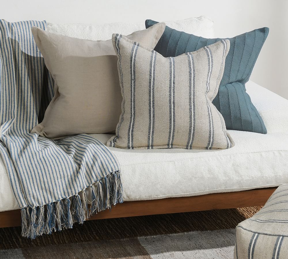 Textured Stripe  Gray Pillow Cover